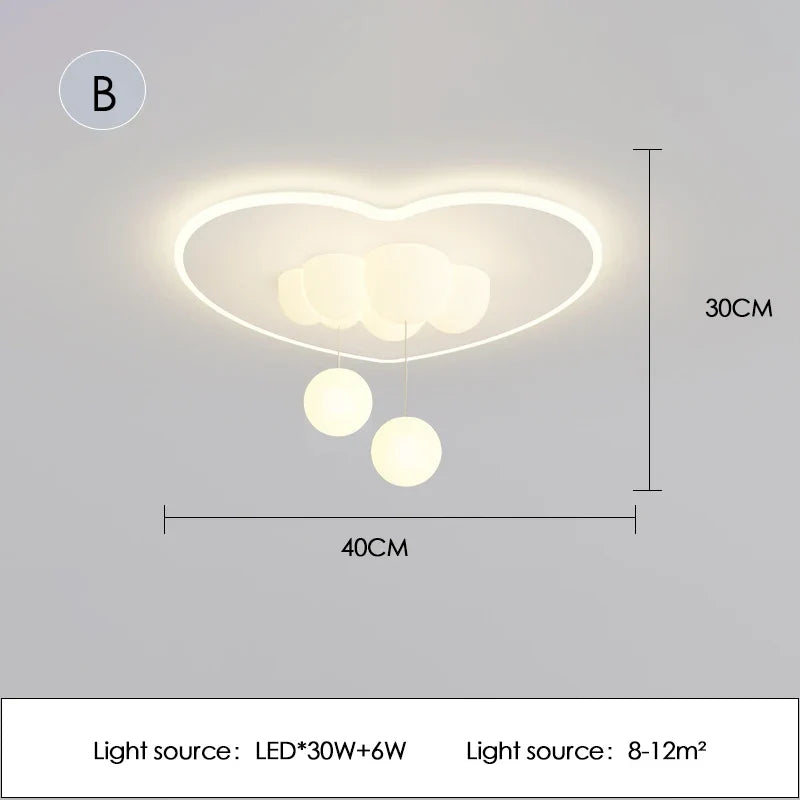plafonnier nuage LED pour chambre d'enfant minimaliste et chaleureux