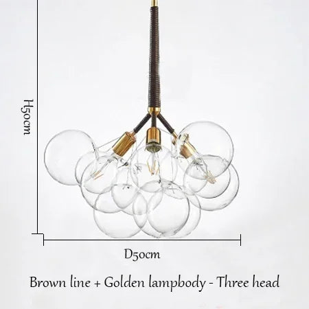 lustre moderne en verre à bulles pour décoration intérieure