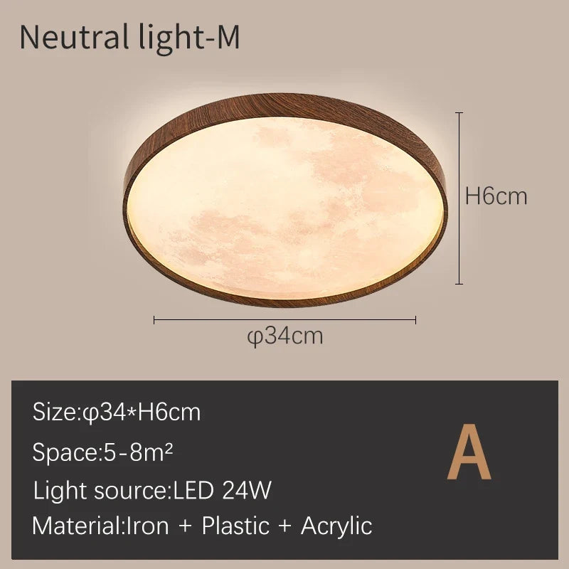 Plafonniers lune moderne LED à intensité variable