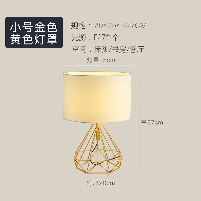 lampes de table géométriques rétro nordiques créatives pour décoration intérieure