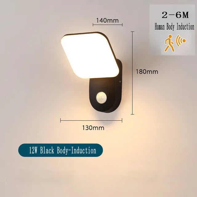 applique murale extérieure led moderne avec capteur étanche pour jardin