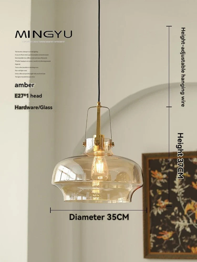 suspension nordique en verre avec leds moderne