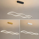 suspension moderne longue vague lumineuse pour salle à manger