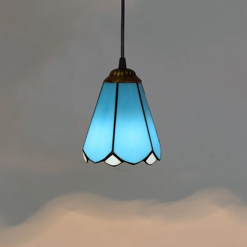 lustre en verre style tiffany rétro pour intérieur méditerranéen
