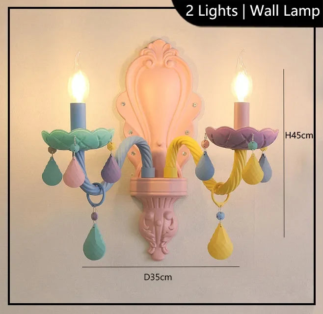 lustre arc-en-ciel pour enfants style macarone kawaii led
