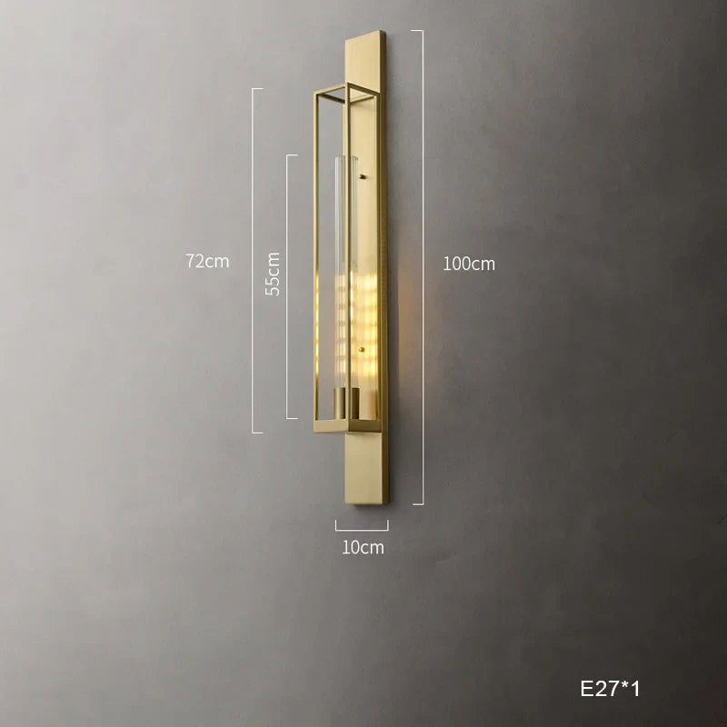 applique murale led minimaliste moderne en laiton brossé