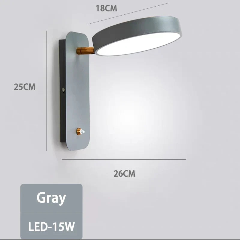 applique murale à led rotative pour éclairage intérieur moderne
