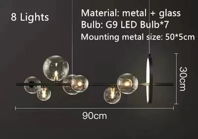 lustre en verre design nordique pour éclairage moderne décoratif