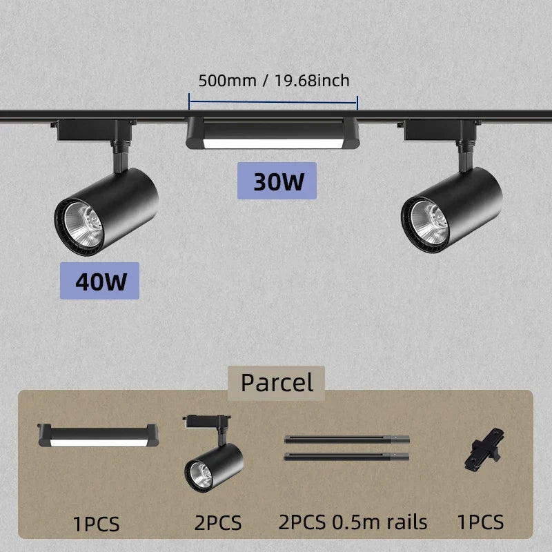 spot led sur rail pour éclairage de magasin