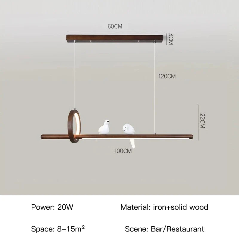lustre moderne en bois suspension créative pour décoration intérieure