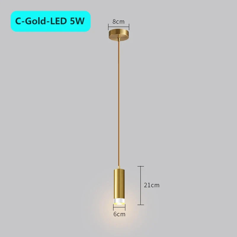 suspension moderne à tube long en led pour décoration intérieure luxe