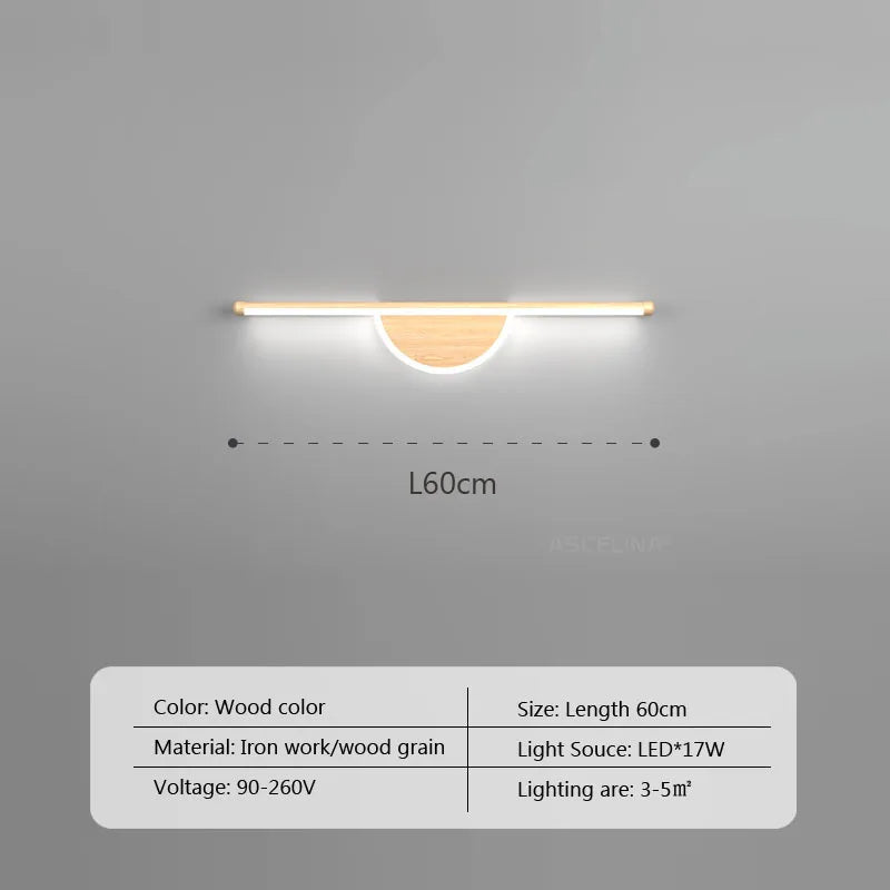 applique murale led moderne grain de bois décoration intérieure
