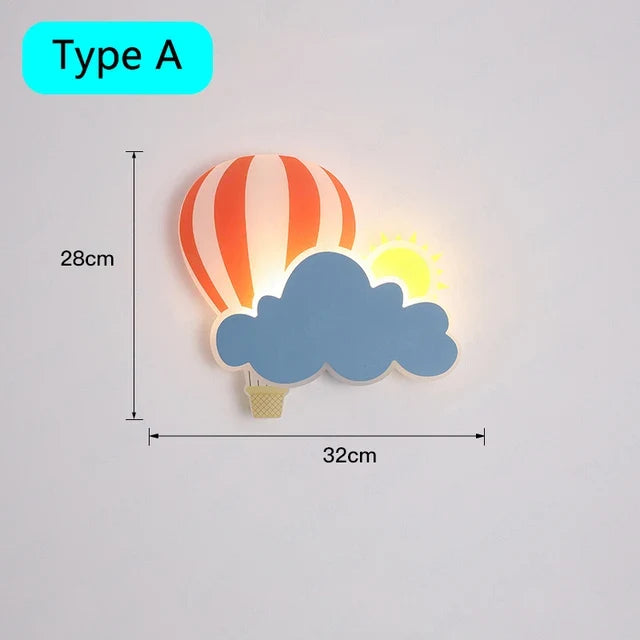 applique murale couronne avec télécommande pour chambre d'enfant