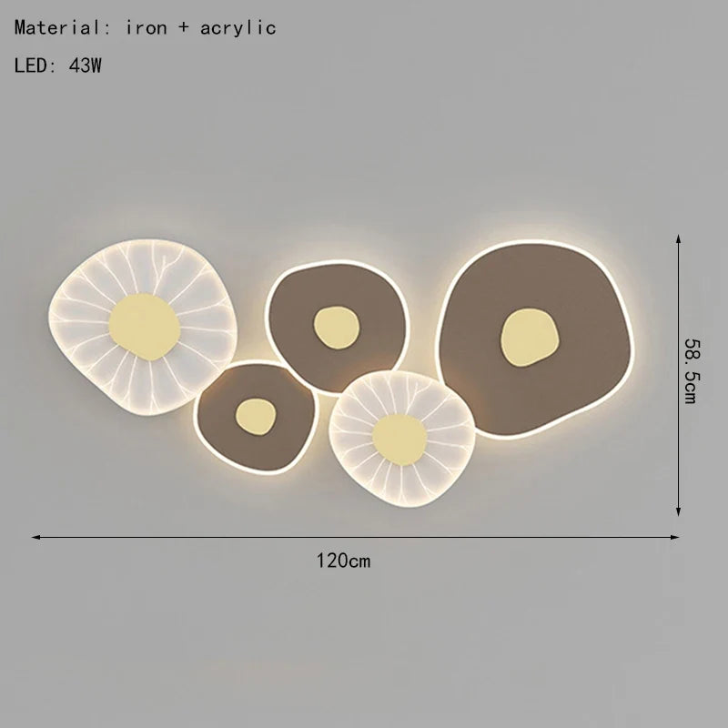applique murale led feuille de lotus 3 luminaires gradation variable décoration artistique