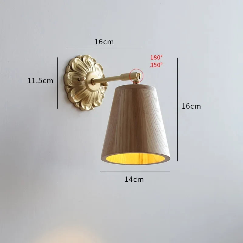 applique murale led iwhd en bois de noyer décorative nordique
