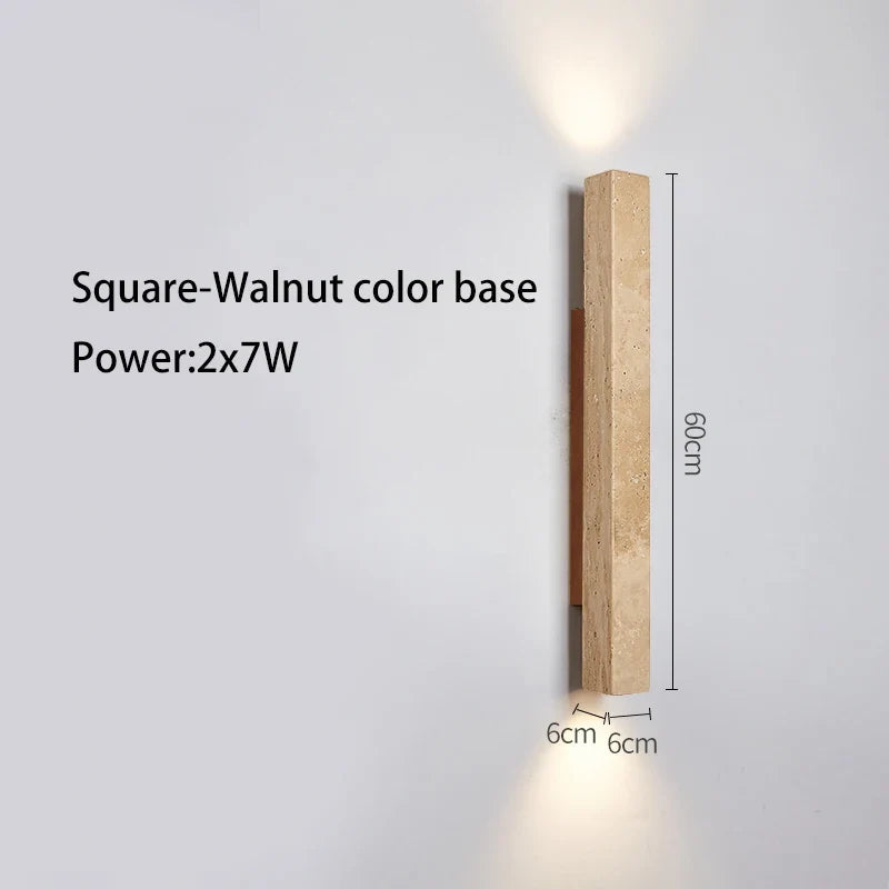 Applique murale longue Led en pierre
