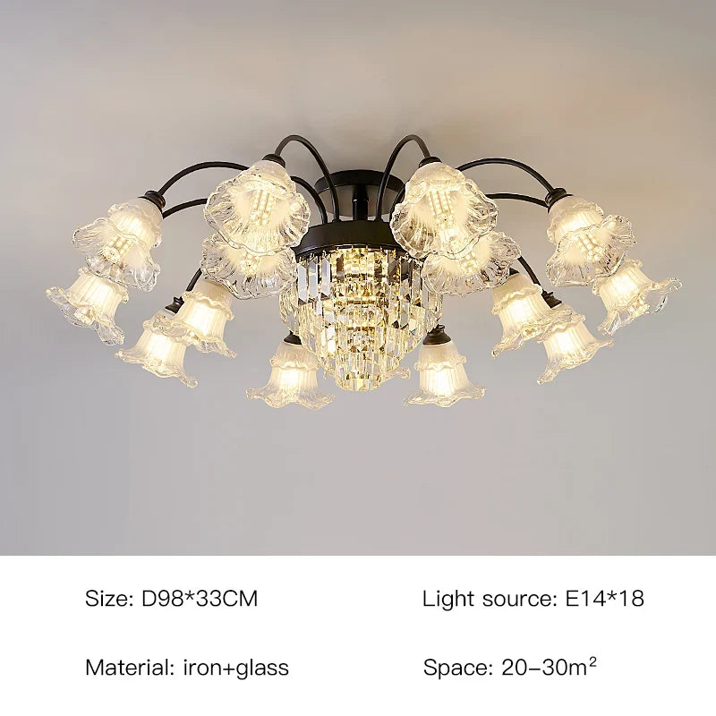 lustre rétro en cristal pour décoration intérieure élégante