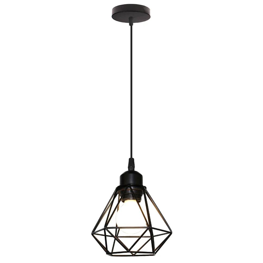 suspension vintage en métal abat-jour cage pour éclairage intérieur