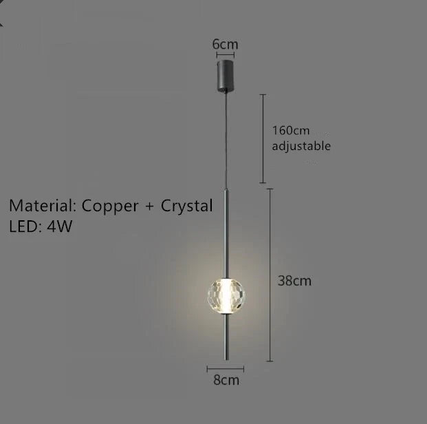 suspension LED en laiton design moderne avec cordon réglable