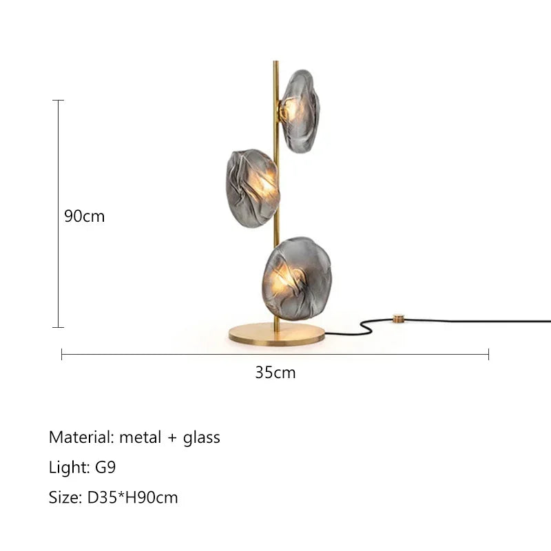Scandinavia Glass Shade Led Floor Lamp Living Room Home Decor Corner Sofa Bedroom Bedside Standing Table Light