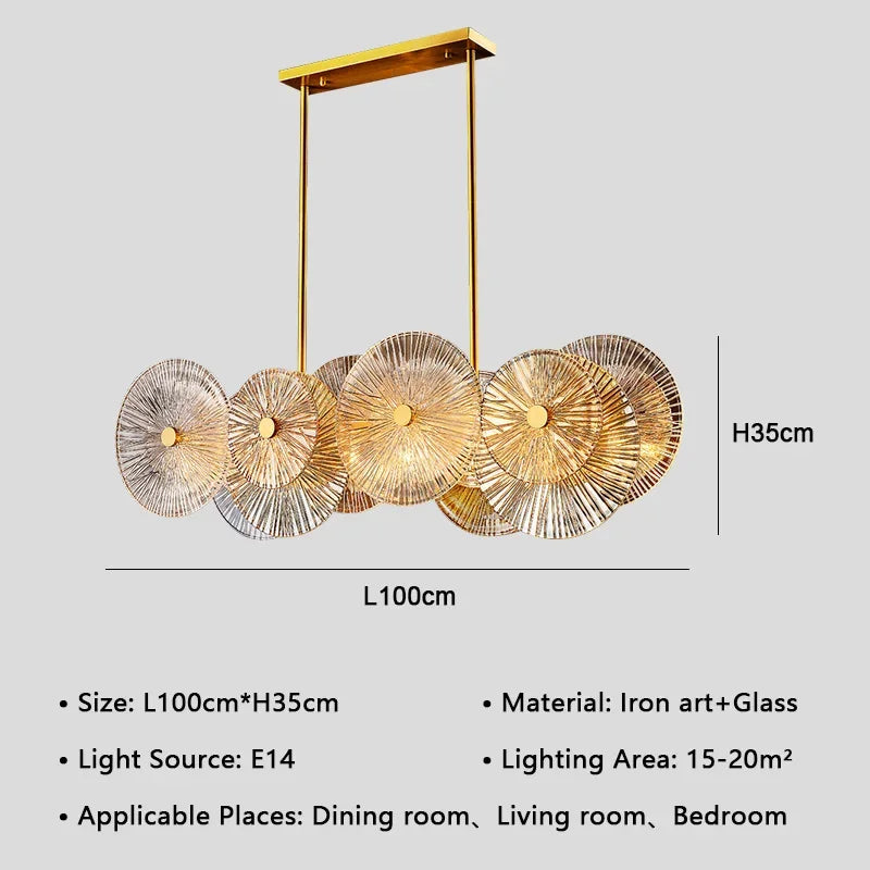 lustre en verre moderne avec lumière led design élégant