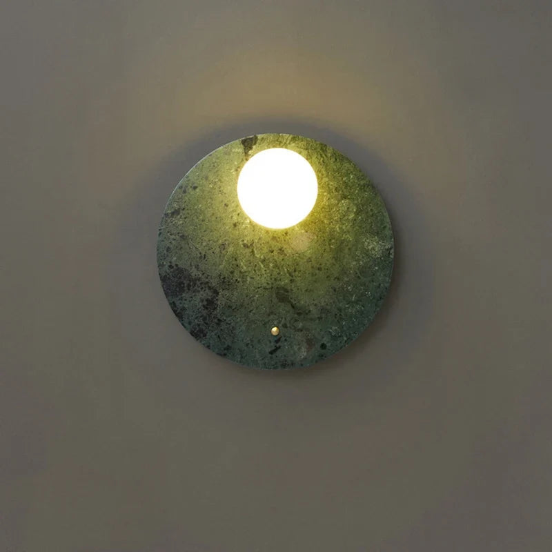 applique led marbre vert décor intérieur salon table chevet couloir nordique