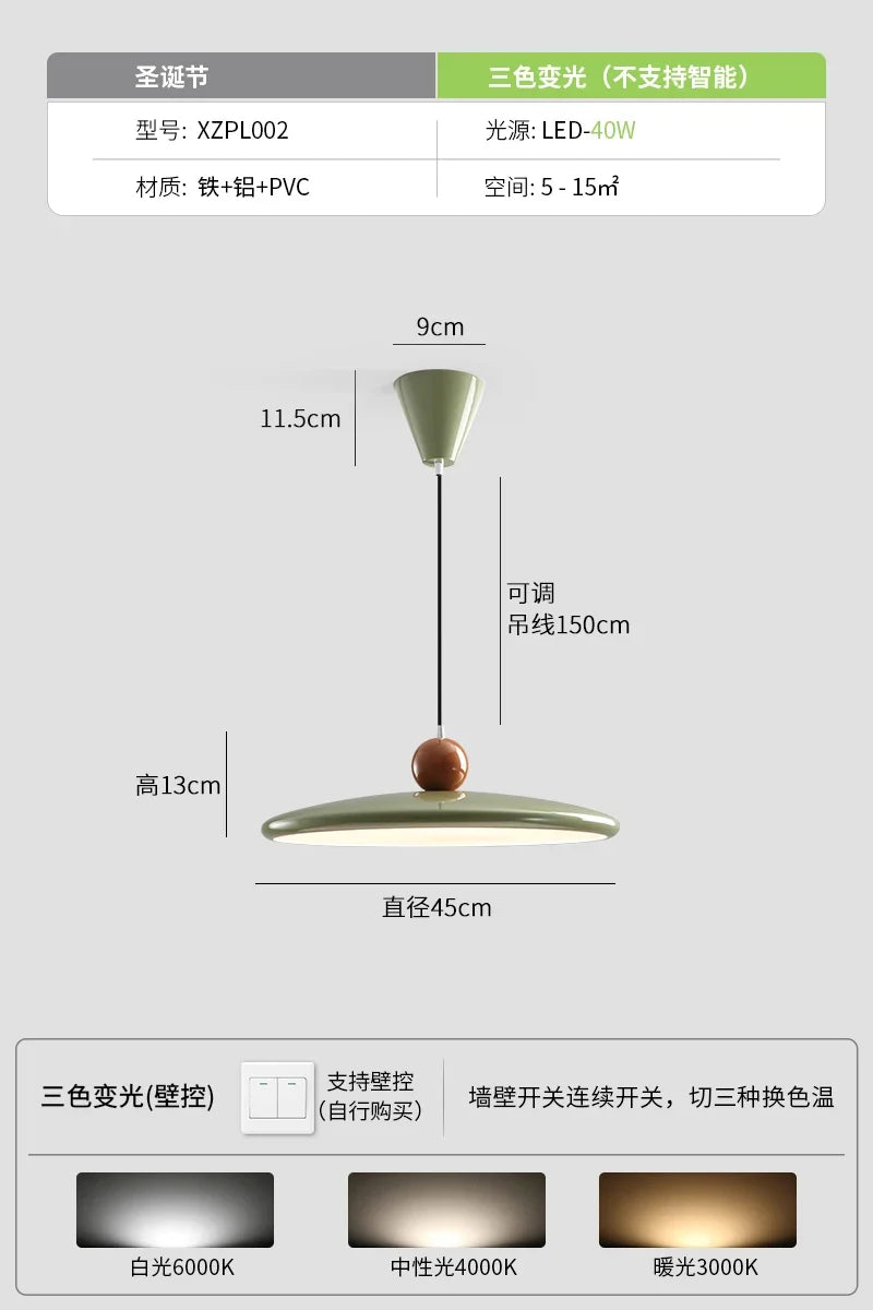suspension design en forme de soucoupe volante pour décoration moderne