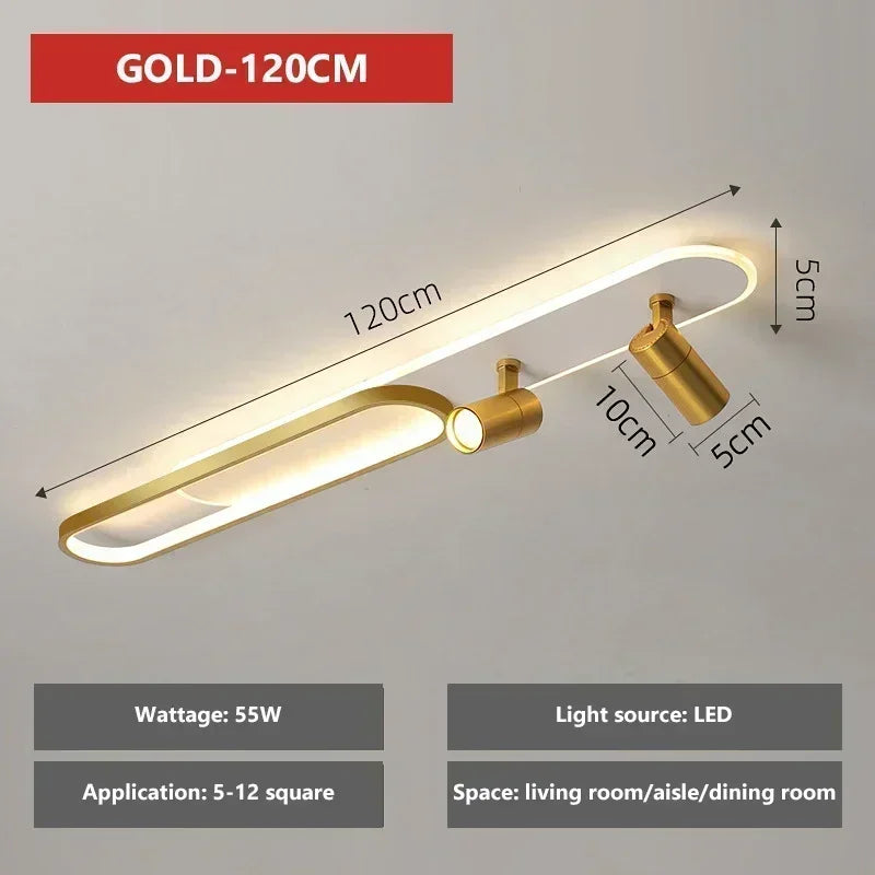 plafonnier moderne à leds avec projecteur pour décoration maison