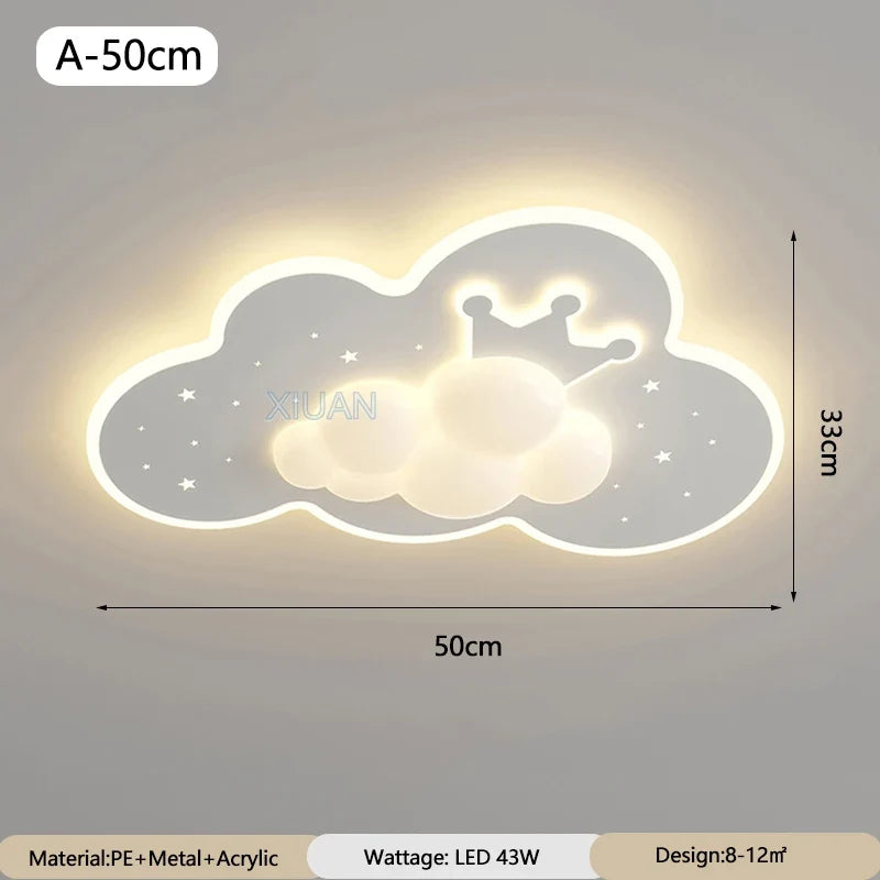 lustre créatif en forme de couronne et nuage pour enfants