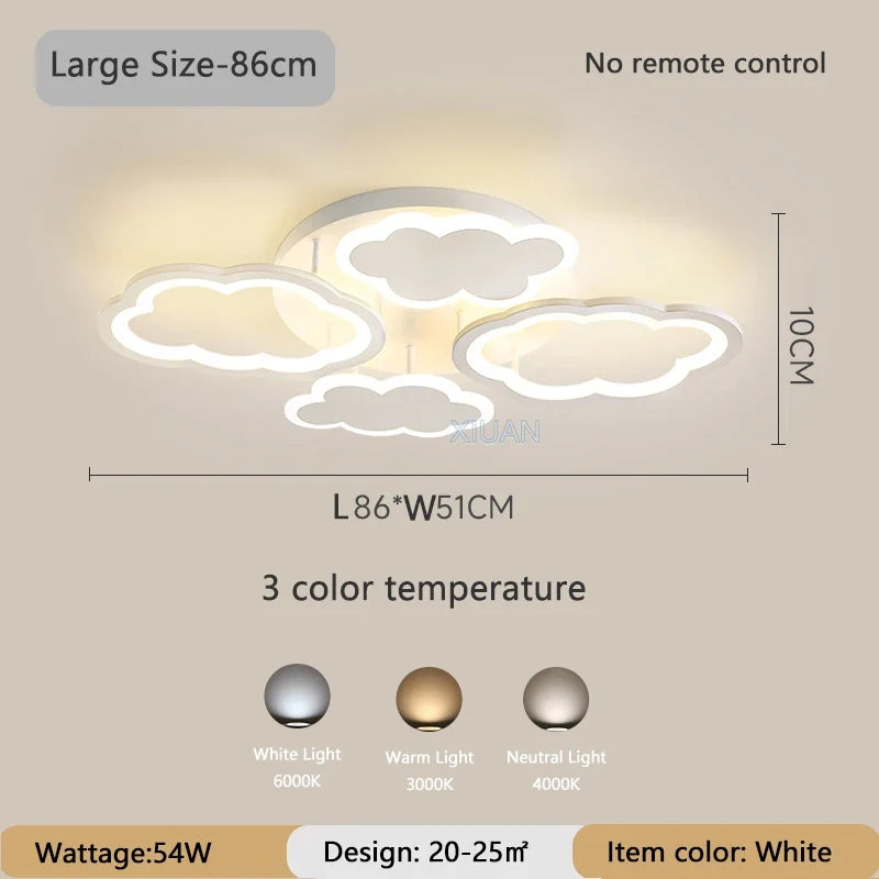 lustre en forme de nuage blanc pour enfants romantique