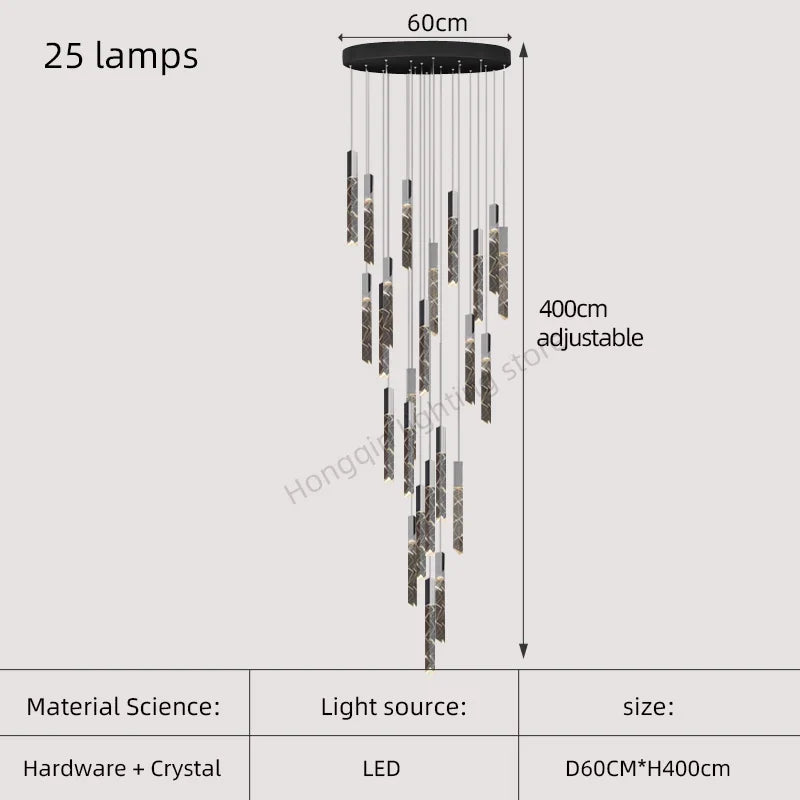 lustre moderne en cristal pour éclairage intérieur élégant