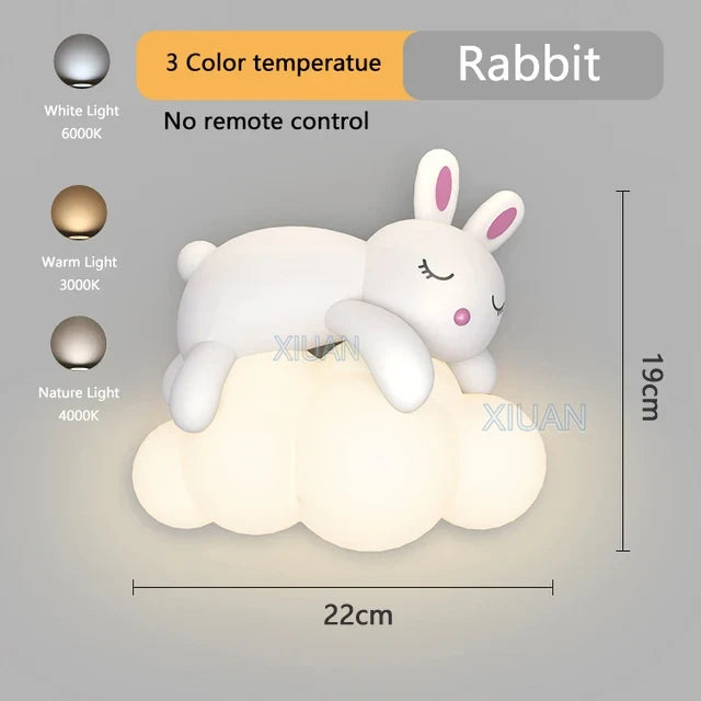 applique murale ours polaire et lapin pour chambre d'enfants