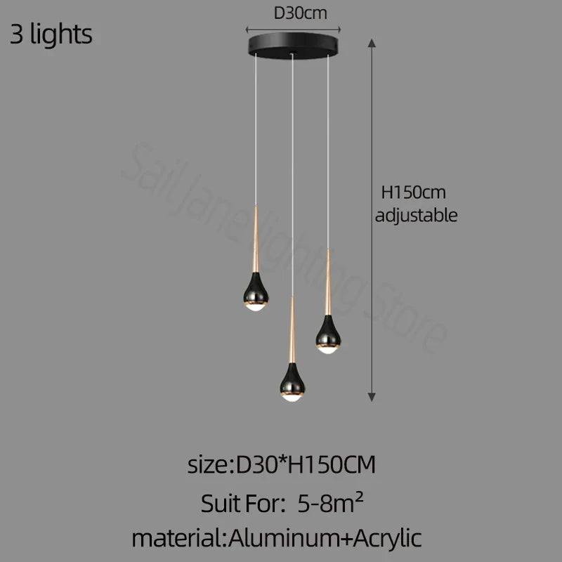 lustre long nordique moderne creux idéal pour loft hôtel appartement