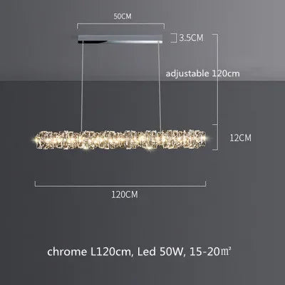 lustre cristal moderne avec télécommande dimmable pour restaurant