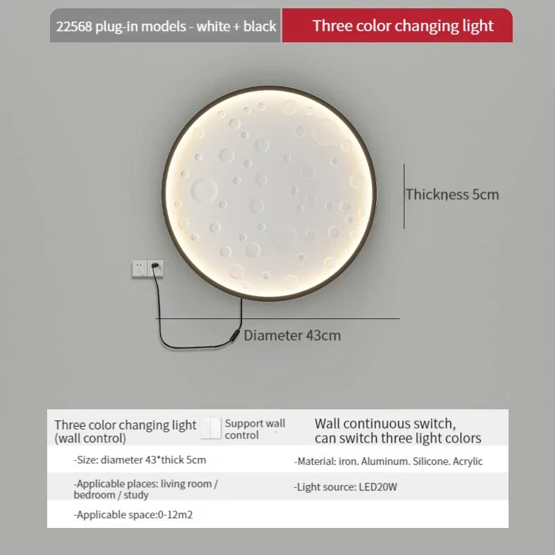 applique murale nordique moderne led rechargeable décorative