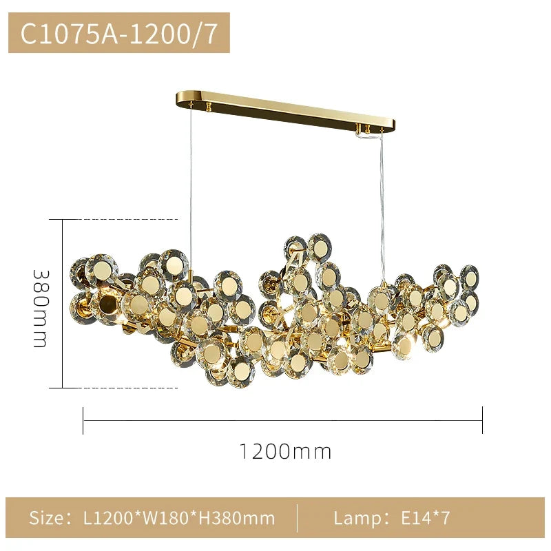 lustre en verre tournesol luxe design créatif pour espace moderne