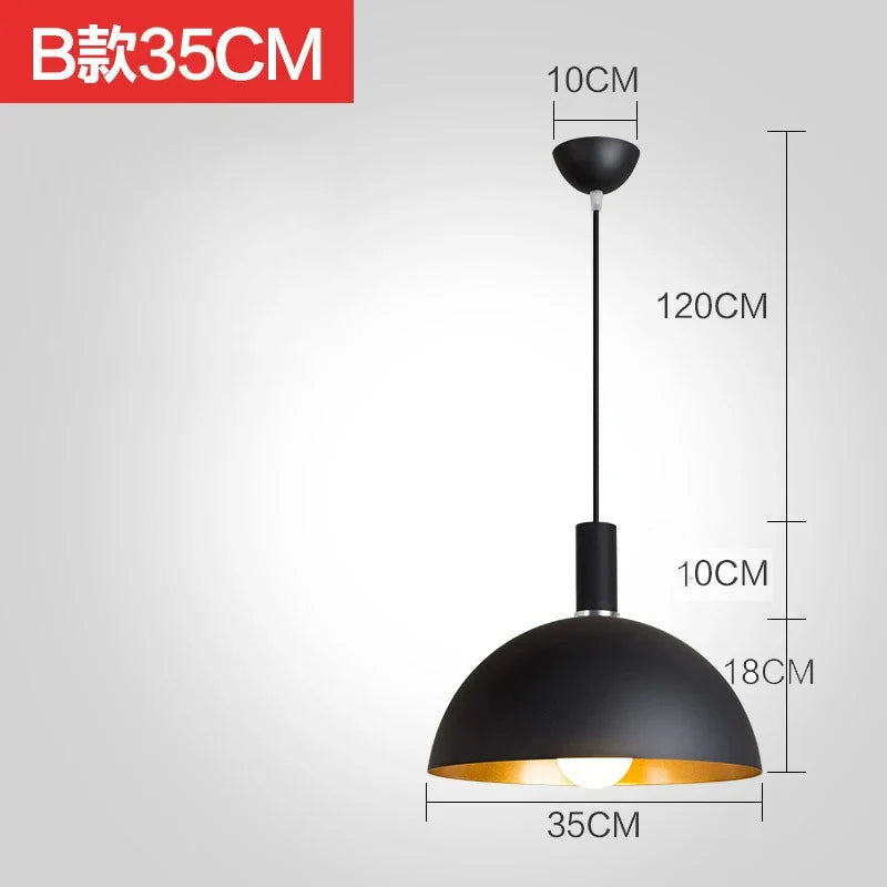 lustre industriel rétro led en fer nordique suspension éclairage