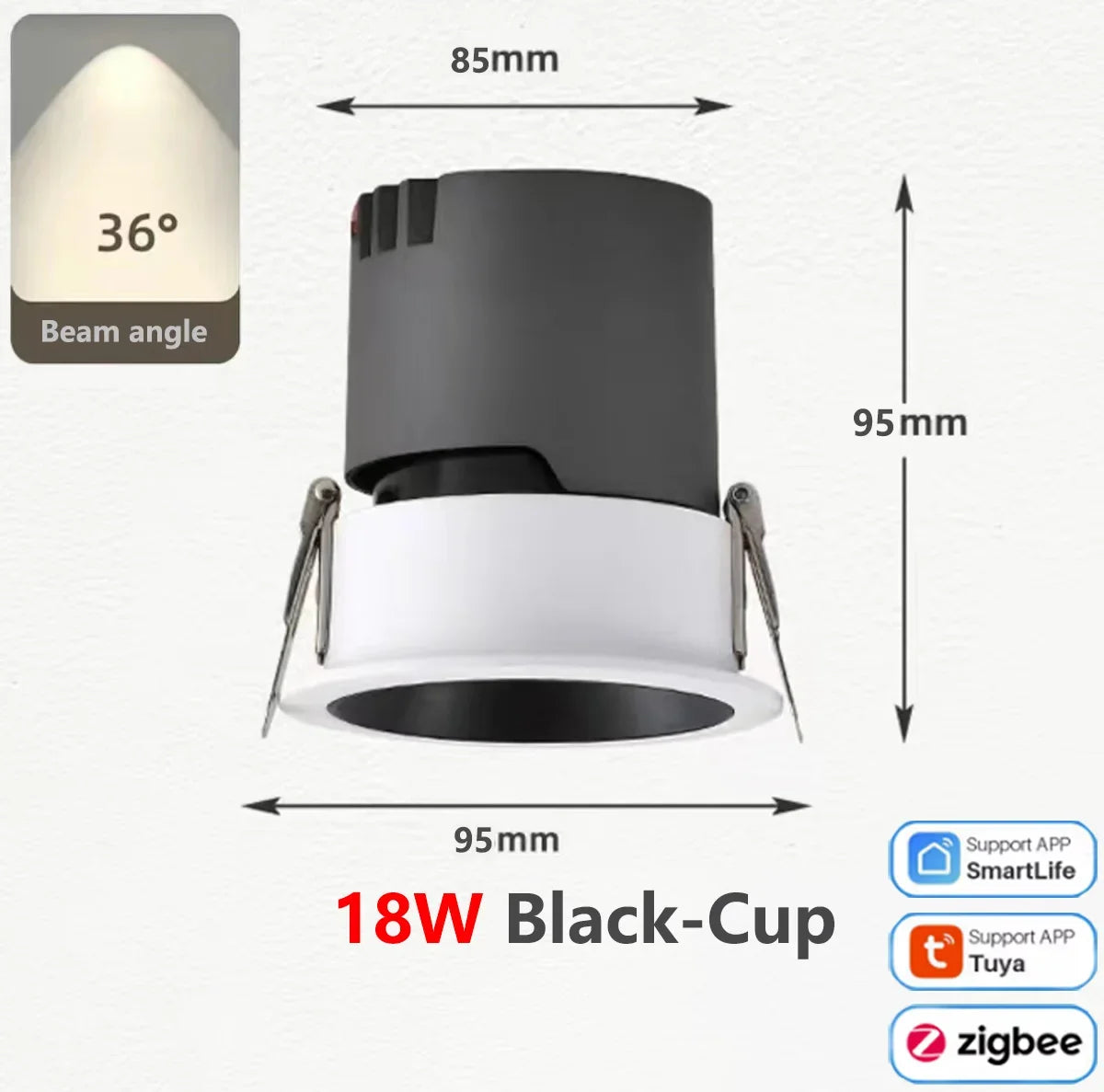 spot led cob zigbee intensité variable en aluminium