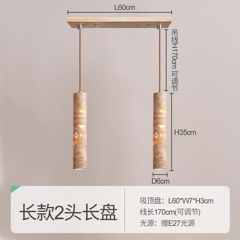 suspension design wabi-sabi en pierre pour ambiance moderne
