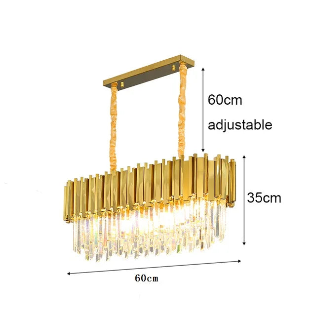lustre de luxe moderne en cristal k9 à double couches