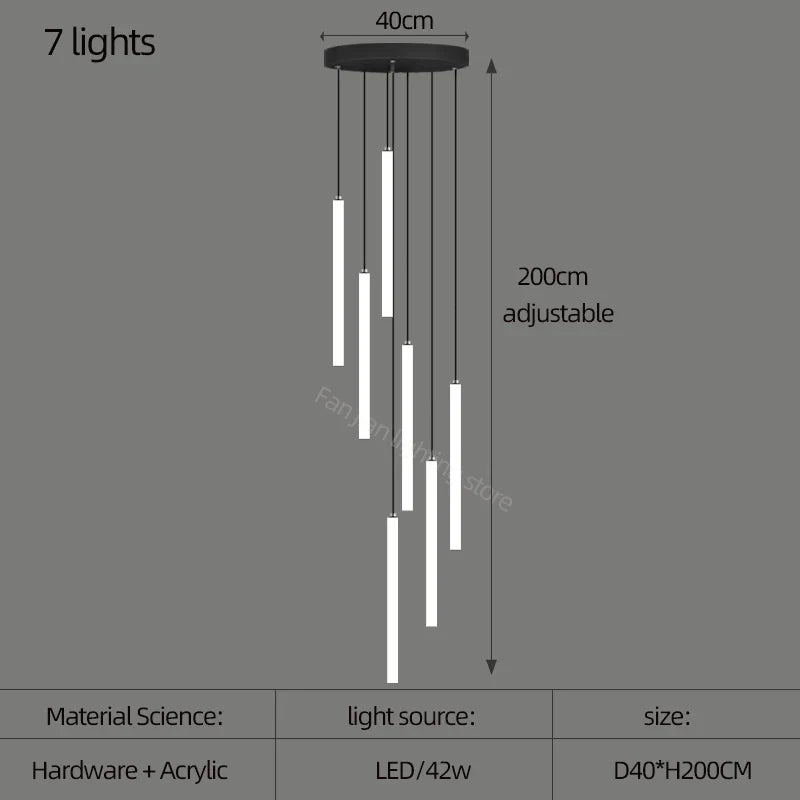 lustre moderne minimaliste de luxe pour duplex