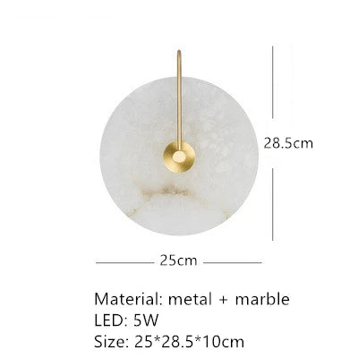 Applique murale LED en marbre naturel