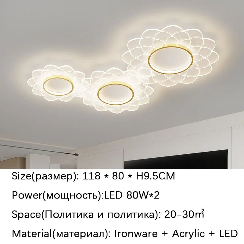 plafonnier led spot design floral en acrylique pour décoration intérieure