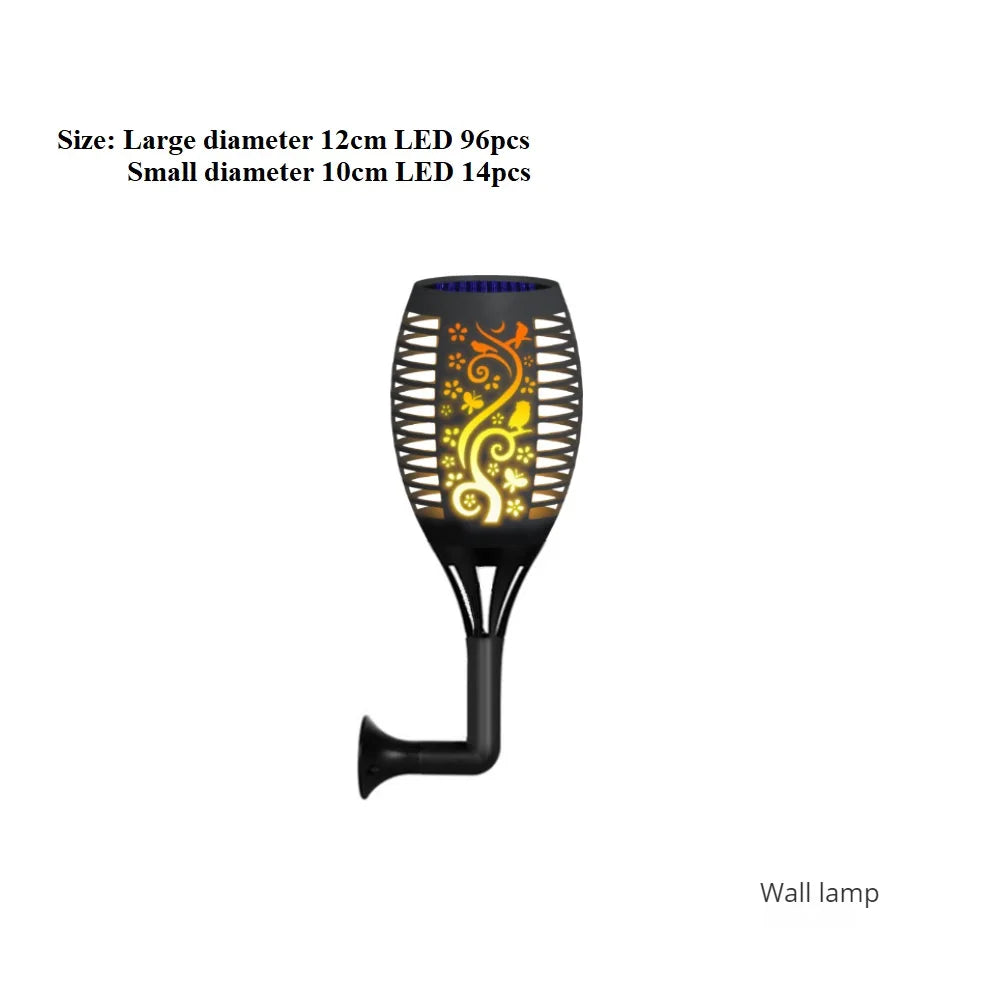 lampe solaire extérieure 96 led torche vacillante pour jardin et patio