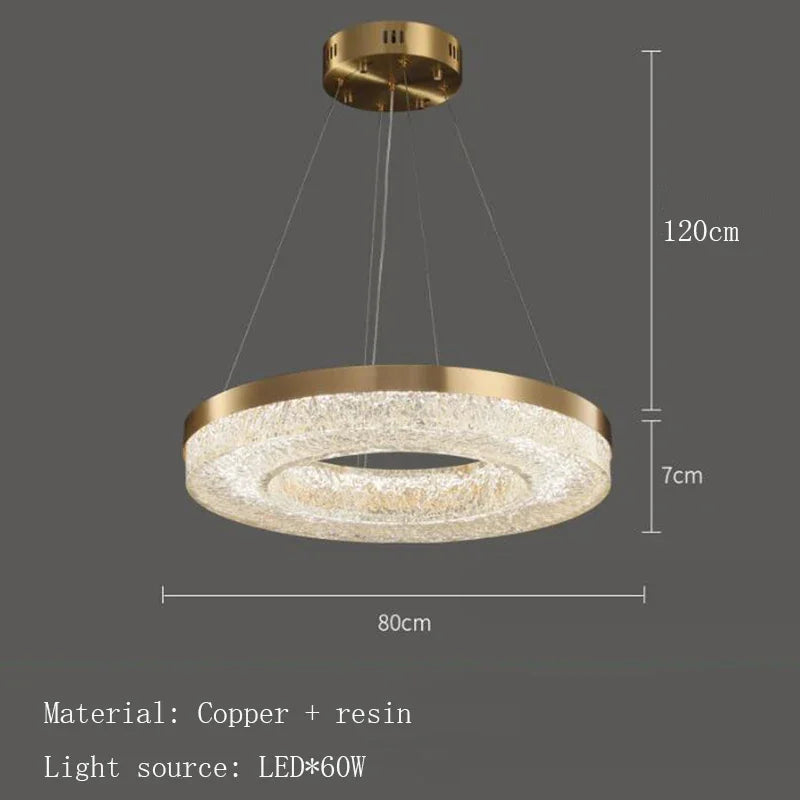 suspension minimaliste en résine de cuivre avec télécommande moderne