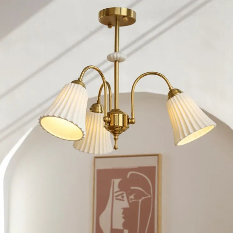 lustre rétro français en céramique et cuivre style américain design