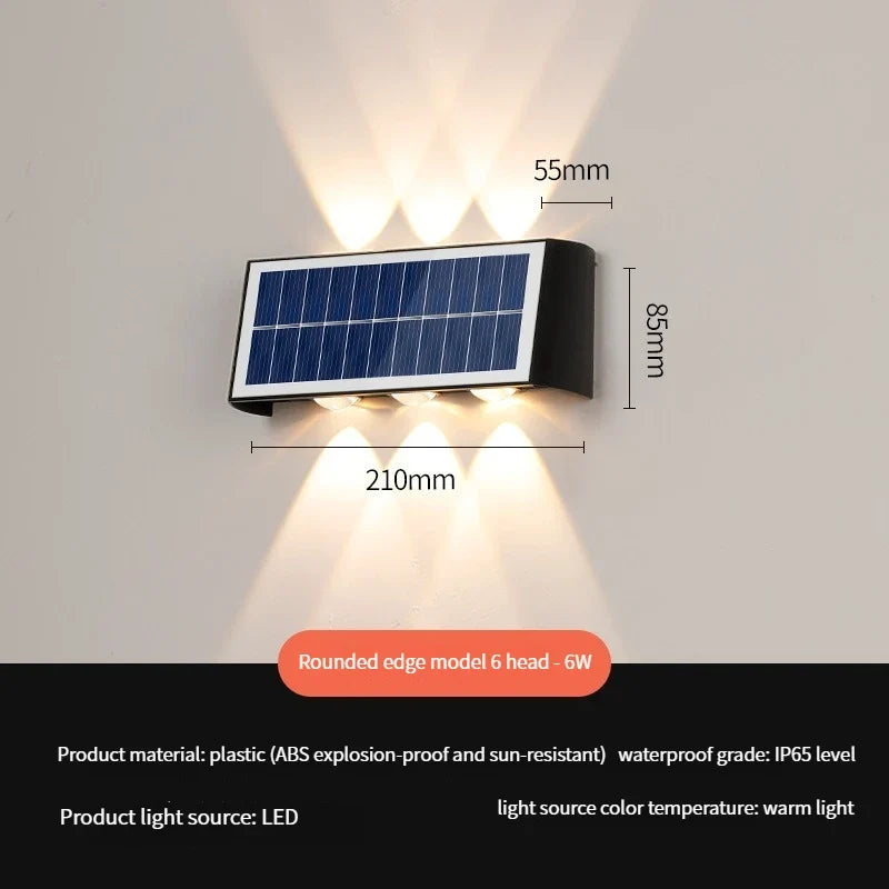 applique murale solaire led moderne étanche pour extérieur jardin cour rue