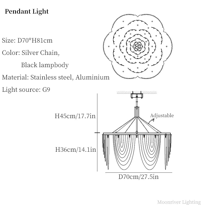 lustre moderne artistique pour décoration intérieure luxueuse