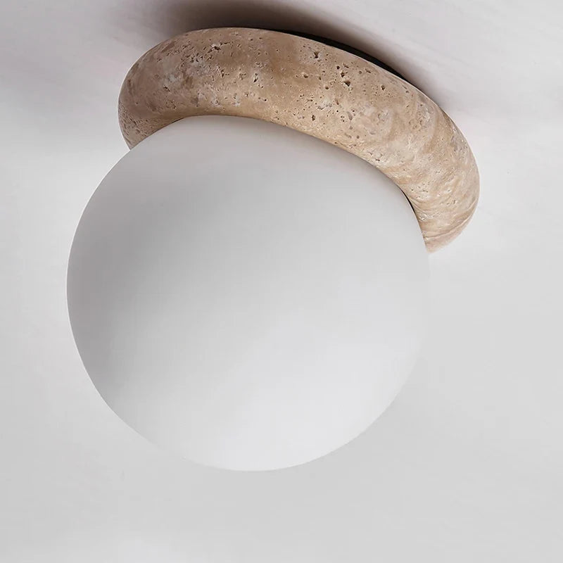 plafonnier wabi sabi japon décoration industrielle led travertin