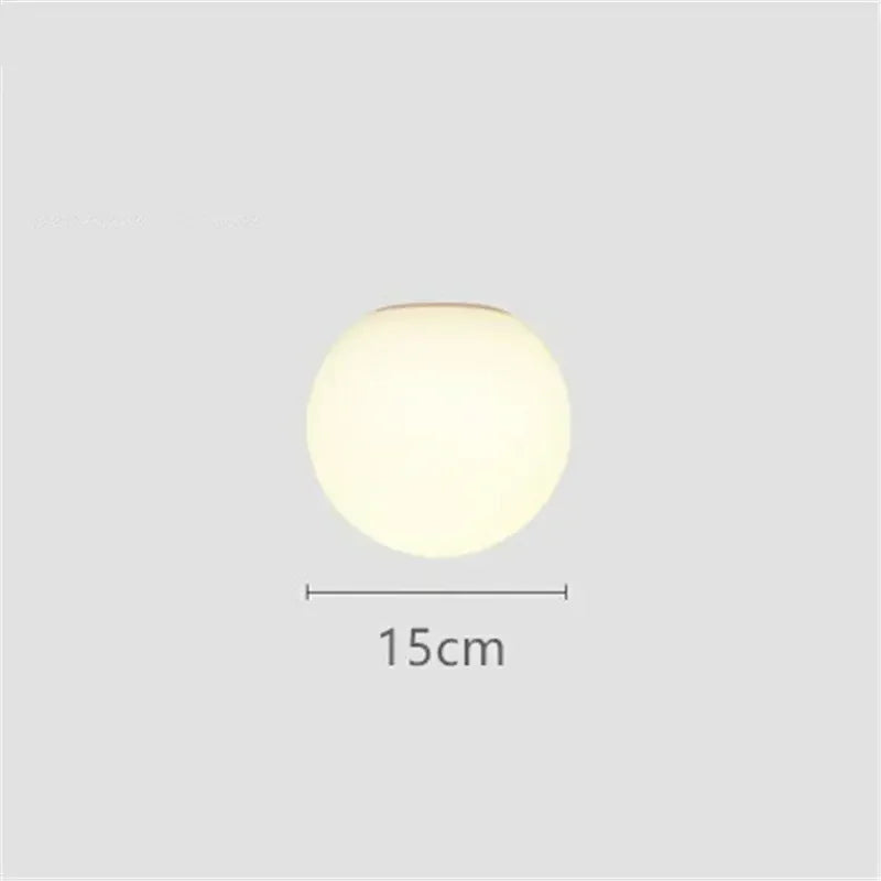 applique murale led moderne abat-jour rond en verre blanc